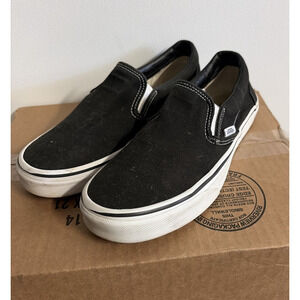 Vans Unisex Classic 500714 Black Casual Shoes Sneakers Slip On - Size M 7.5 W 9